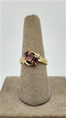 Synthetic Pink Tourmaline Lady's Stone & Diamond Ring 2 Diamonds .10 Carat T.W.